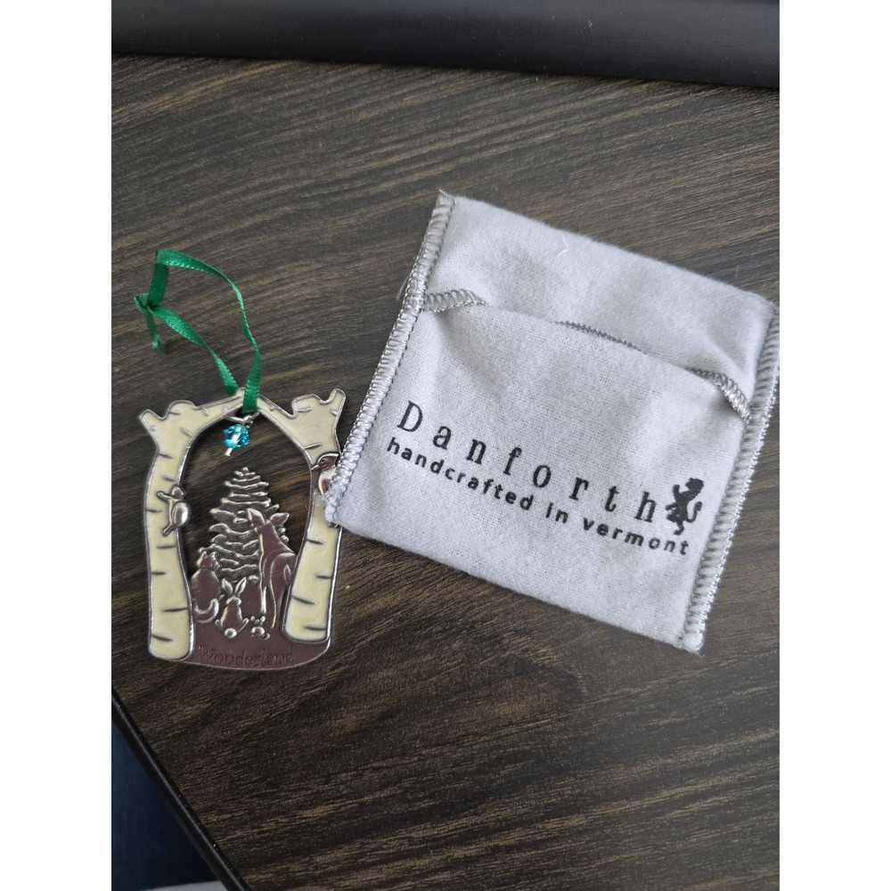 Danforth Pewter 2019 Wonderland Christmas Ornament Birch Tree Deer Vermont Made